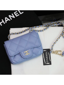 Chanel Quilted Lambskin Classic Belt Bag AP1952 Blue 2020