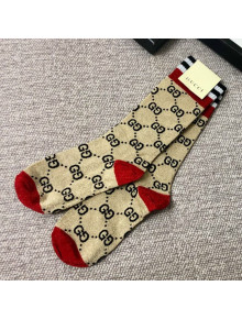 Gucci GG Medium Socks Gold/Red 2019