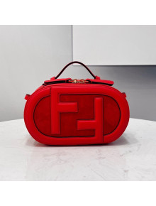 Fendi Mini Camera Bag in Red Leather and Suede 2021 8525 