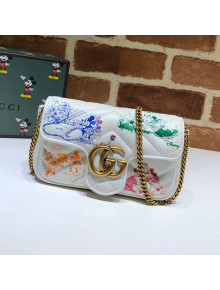 Gucci Disney x Gucci Mickey Mouse GG Marmont Super Mini Shoulder Bag 476433 White 2020