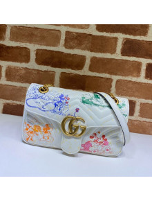 Gucci Disney x Gucci Mickey Mouse GG Marmont Small Shoulder Bag ‎443497 White 2020