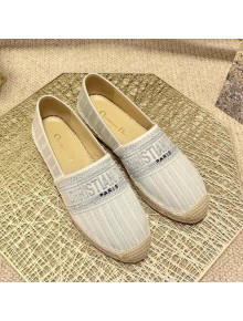 Dior Granville Espadrilles in Metallic Thread Embroidered Cotton White 2021