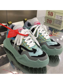 Off-White C/O ODSY-1000  Mesh and Calfskin Sneakers Light Green 2019 (For Women and Men)