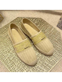 Dior Granville Espadrilles in Metallic Thread Embroidered Cotton Beige 2021