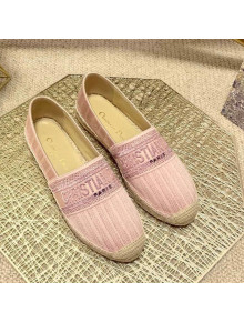 Dior Granville Espadrilles in Metallic Thread Embroidered Cotton Pink 2021