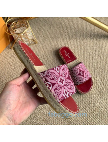 Louis Vuitton Since 1854 Flat Espadrilles Slide Sandal Burgundy 2020 