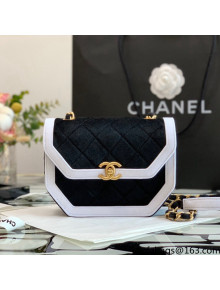 Chanel Velvet Mini Flap Bag AS2597 Black/White 2021