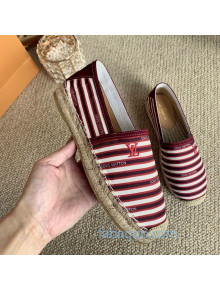 Louis Vuitton Bidart Striped Flat Espadrilles 1A5ZPG Burgundy (For Women and Men)