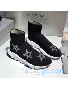 Balenciaga Speed Knit Sock Crystal Star Boot Sneaker Black 2020 ( For Women and Men)