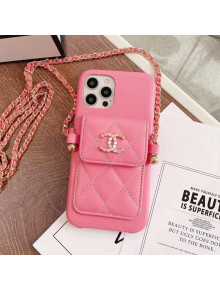 Chanel Leather Pouch iPhone Case Pink 2021