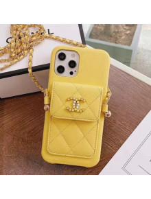 Chanel Leather Pouch iPhone Case Yellow 2021