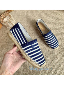 Louis Vuitton Bidart Striped Flat Espadrilles 1A5ZPG Blue (For Women and Men)