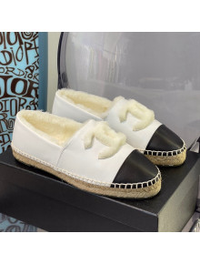 Chanel Leather Wool Espadrilles White 2021 112224