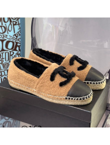 Chanel Shearling Wool Espadrilles Brown/Black 2021 112225