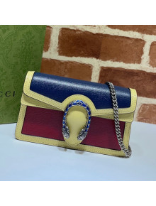 Gucci Dionysus Leather Super Mini Bag 476432 Navy Blue/Ruby Red 2021