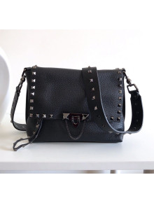 Valentino Rockstud Flap Strap Shoulder Bag Black 2019