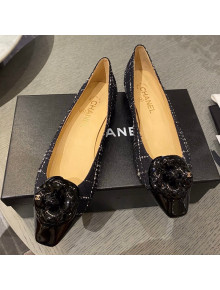 Chanel Tweed Camellia Bloom Ballerinas Black 2021 112232