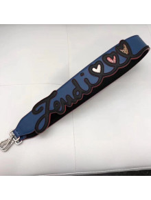 Fendi Logo Calfskin Strap You Shoulder Strap 90cm Navy Blue 2019