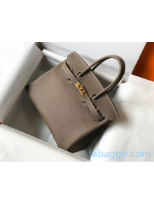 Hermes Birkin Bag 30cm in Epsom Calfskin Elephant Grey/Gold (Half Handmade) 2021