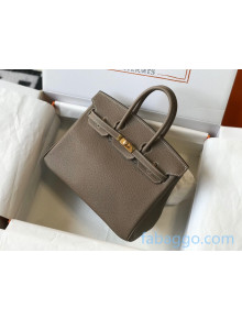 Hermes Birkin Bag 25cm in Epsom Calfskin Elephant Grey/Gold (Half Handmade) 2021