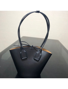 Bottega Veneta Small Basket Tote in Smooth Calfskin Black 2019