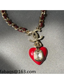 Chanel Love Necklace Red 2021 110853