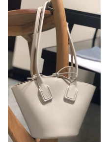 Bottega Veneta Small Basket Tote in Smooth Calfskin White 2019