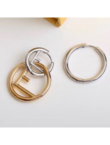 Fendi F Is Fendi Separate Hoope Earrings Gold/Silver 2020