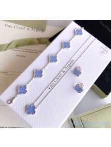 Van Cleef & Arpels Clovers Earrings/Bracelet/Necklace VA21010501 Light Blue 2021