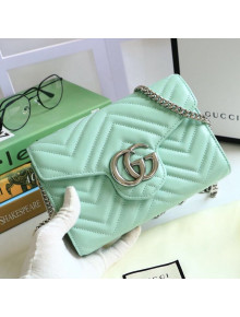 Gucci GG Marmont Matelassé Leather Mini Bag 474575 Green/Silver 2020