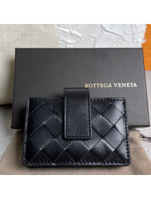 Bottega Veneta Intreccio Leather Multi Card Case Wallet 30303 Black 2021