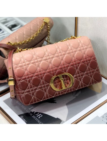 Dior Large Caro Bag in Pink Gradient Cannage Lambskin 2021