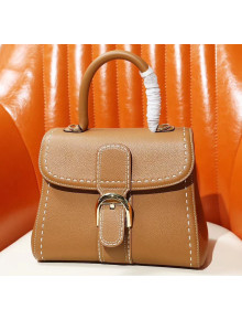 Delvaux Brillant Mini Top Handle Bag in Rodéo Grained Calf Leather Caramel 2020