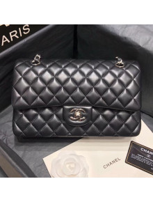 Chanel Quilted Lambskin Medium Classic Flap Bag Black/Silver 2019 （Top Quality）