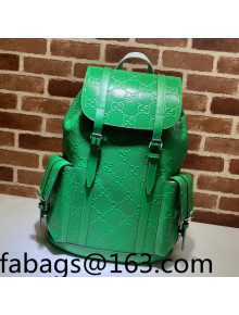 Gucci Perforated Leather GG Embossed Backpack 625770 Green 2021