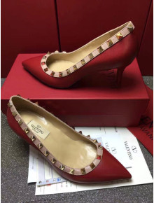 Valentino Rockstud Matte Lambskin Pumps 6.5cm Burgundy 2021