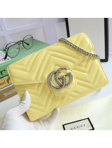 Gucci GG Marmont Matelassé Leather Mini Bag 474575 Yellow/Silver 2020