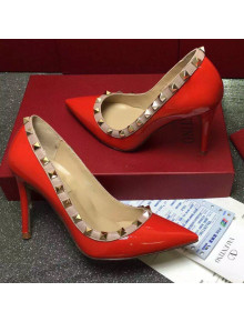 Valentino Rockstud Patent Leather Pumps 9.5cm Red 2021 30