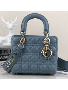 Dior Lady Dior MY ABCDior Small Bag in Storm Blue Cannage Leather 2021