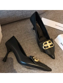 Balenciaga Fringe Knife Calfskin High-Heel Pumps Black 2019