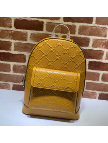 Gucci GG Embossed Perforated Leather Backpack 658579 Yellow 2021