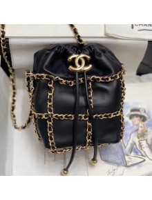 Chanel Chain Small Drawstring Bucket Bag AS2313 Black 2020