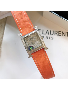 Hermes H-Our Crystal Watch 26cm Orange 2021 04