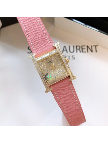 Hermes H-Our Crystal Watch 26cm Light Pink 2021 06