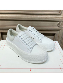 Alexander Mcqueen Deck Cotton Canvas Lace Up Sneakers White/Grey 2020 (For Women and Men)