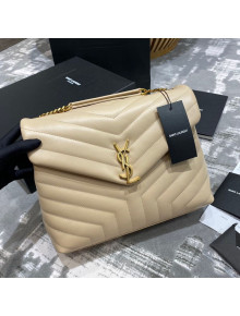 Saint Laurent Loulou Large Bag in "Y" Leather 459749 Apricot/Gold