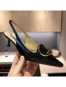 Prada Calfskin Slingback Pumps 5.5cm Black 2021