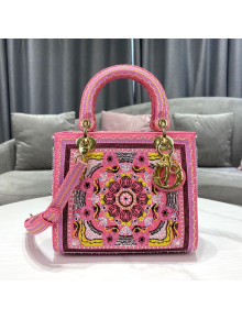 Dior Lady Dior Medium Bag in Pink In Lights Embroidery 2021