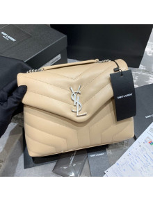 Saint Laurent Loulou Small Bag in "Y" Matelasse Leather 494699 Apricot/Silver