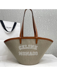 Celine Medium Couffin Shopping Bag in Grey Textile 2021